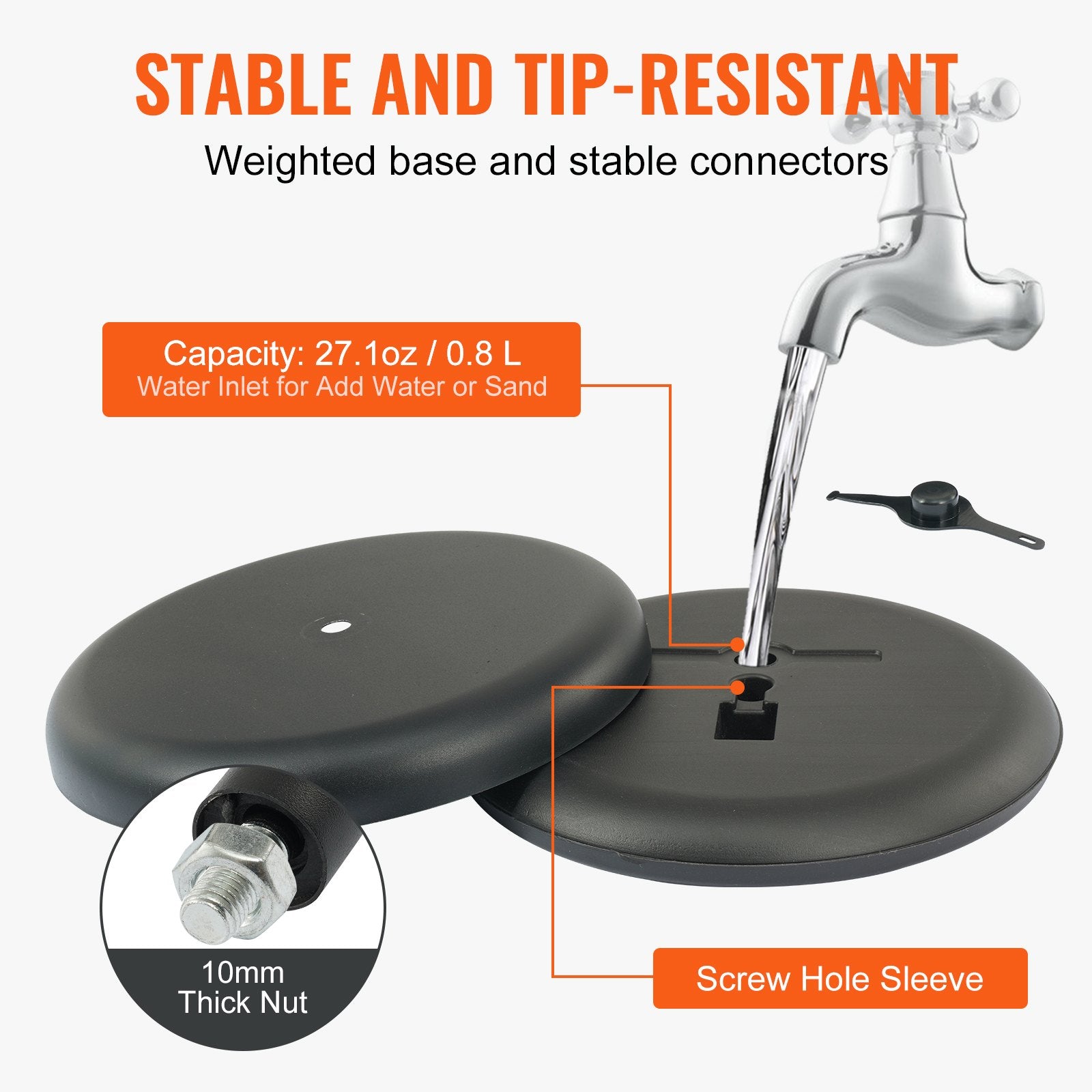 Pedestal Sign Holder, 8.5 X 11 Inch Vertical And Horizontal Adjustable Poster Stand, Heavy-Duty Floor Standing Sign Holder With Round Base For Display, Advertisement, And Outdoor, Black