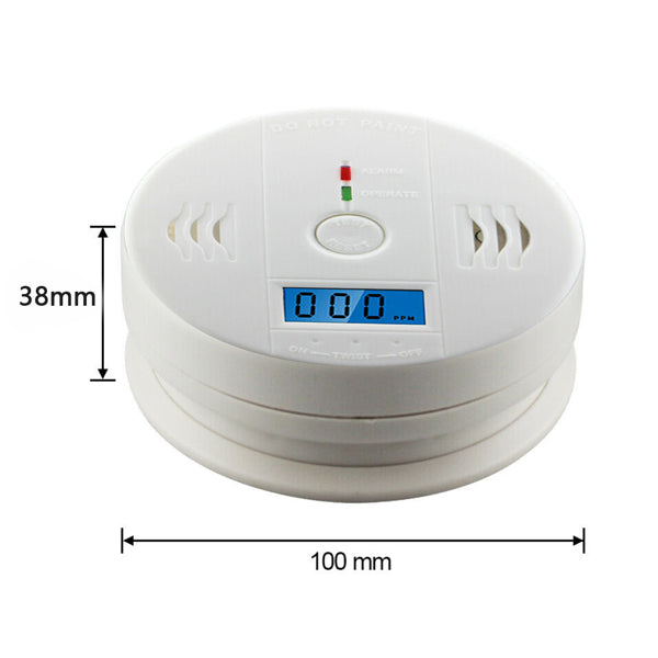 2 Pack LCD Display CO Carbon Monoxide Gas Detector Device Home Safety Alarm Detector Logistics Only For USPS.TK And TMEU Only For Self-pickup
