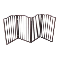 Pet Gate - Dog Gate For Doorways, Stairs Or House - Freestanding, Folding, Brown, Arc Wooden--Self-pick Up Is Not Supported.