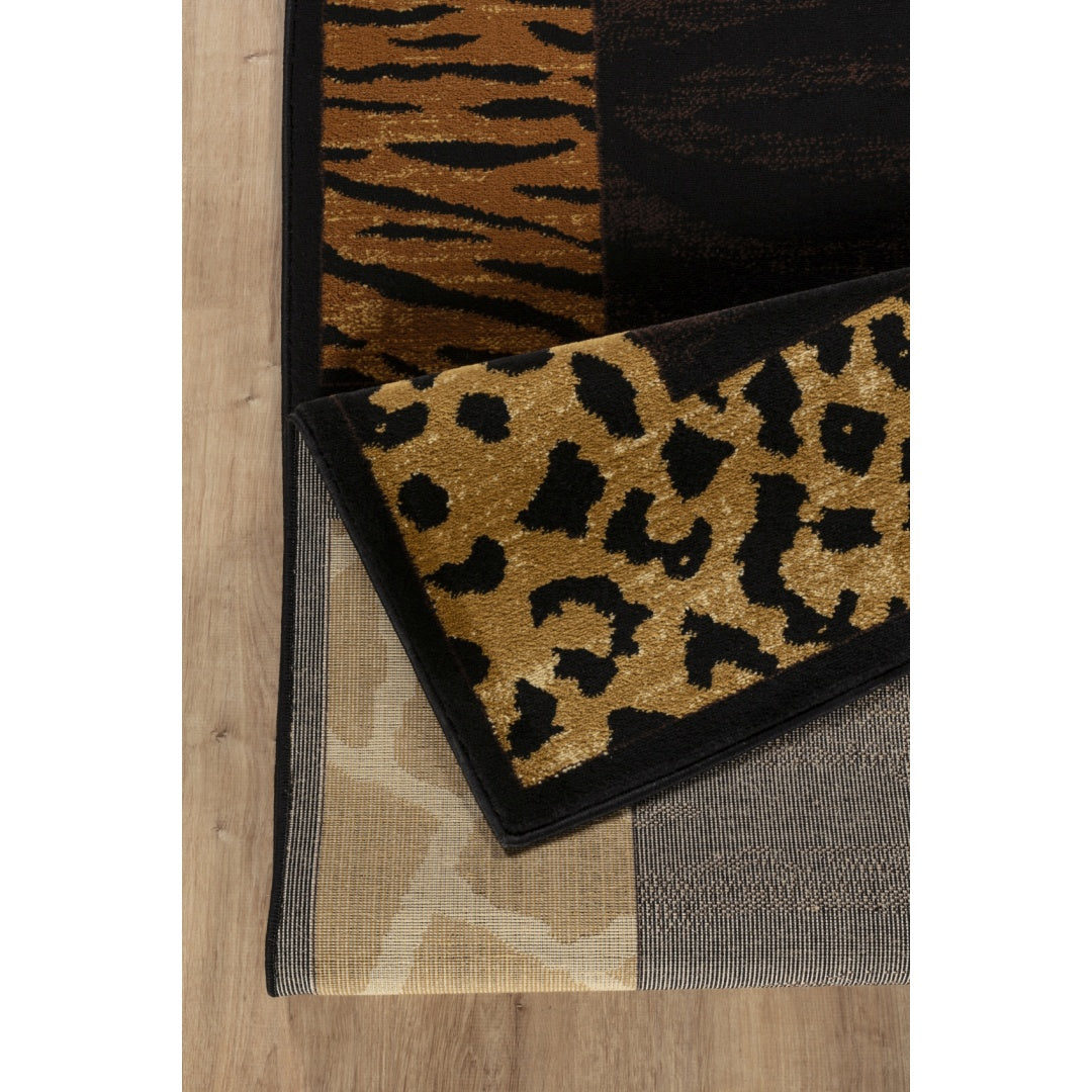Tribes GC YLS4013 Black 5 Ft. 3 In. X 7 Ft. 3 In. Animal Print Area Rug