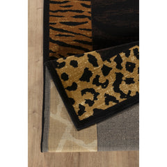 Tribes GC YLS4013 Black 5 Ft. 3 In. X 7 Ft. 3 In. Animal Print Area Rug