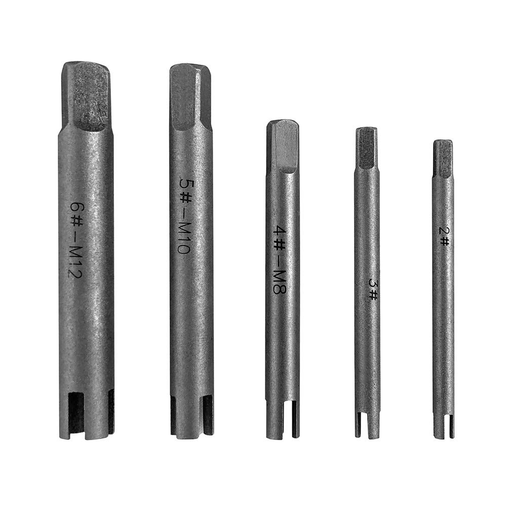 Tap Extractor 4 Flute Broken Head Screw Remover Stripped Tap Extractor Set Steel 3 Types 5 Pcs