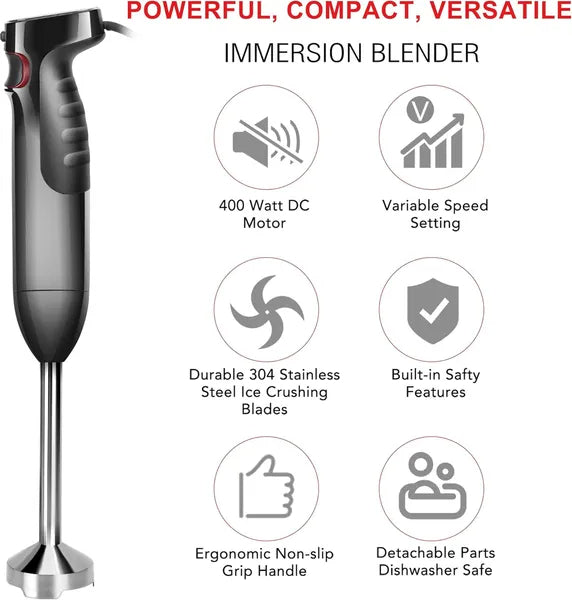 ICucina 4-in-1 Variable Speed Immersion Hand Blender