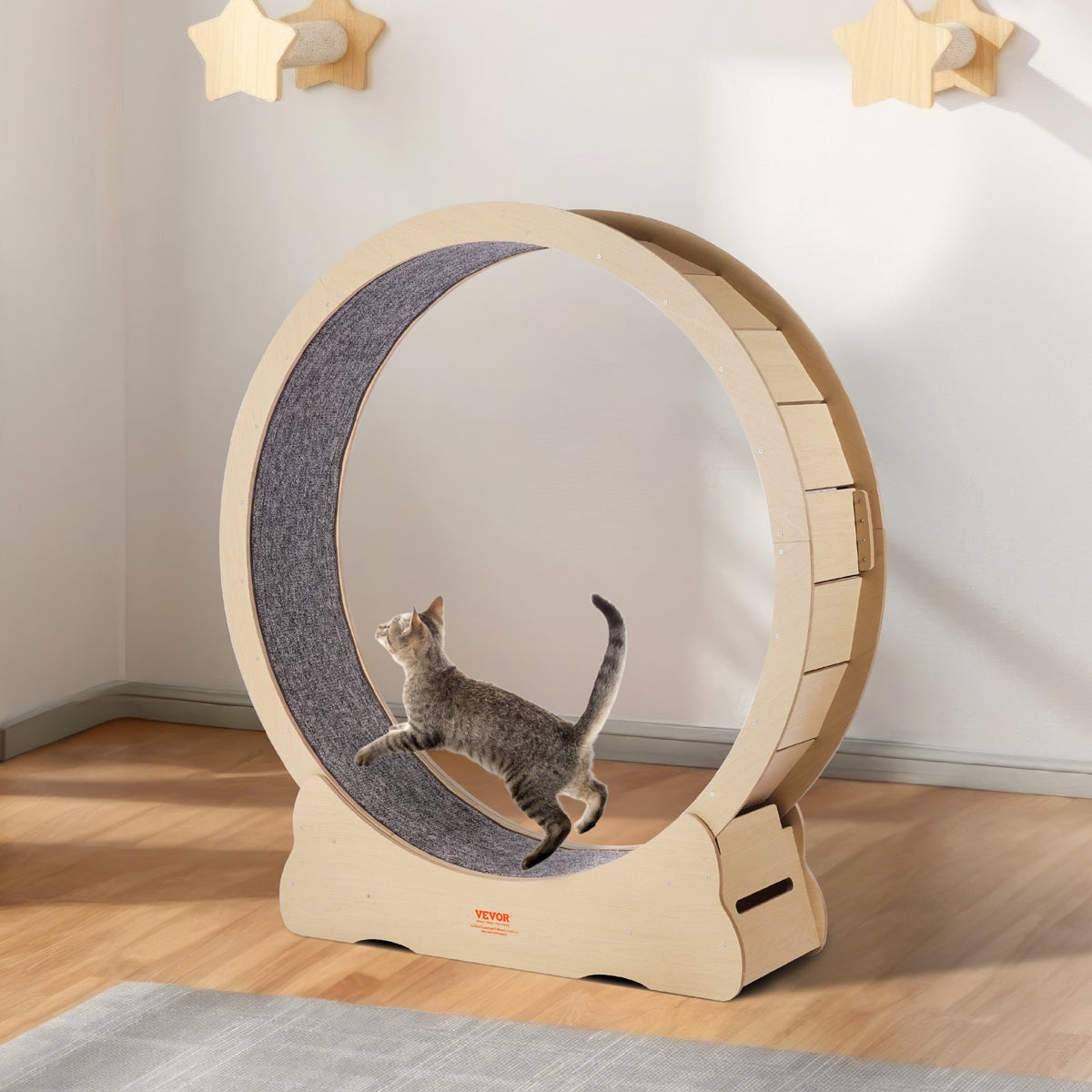 Wooden Cat Exercise Wheel 52' Large Cat Treadmill Wheel For Indoor Cats