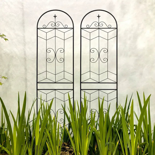 2 Pack Metal Garden Trellis 86.7" X 19.7" Rustproof Trellis For Climbing Plants Outdoor Flower Support Black