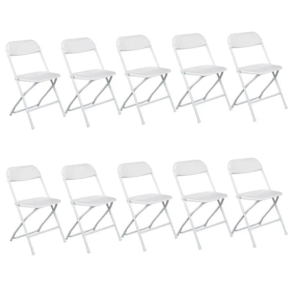 [Replace D0102HGSL87] 10pcs Injection Molding Classic Garden Plastic Folding Chair White