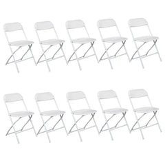 [Replace D0102HGSL87] 10pcs Injection Molding Classic Garden Plastic Folding Chair White