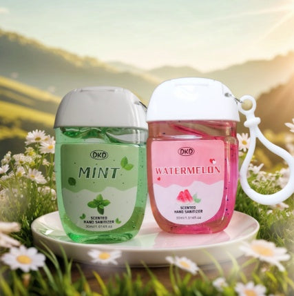 DKD 2pack 1.014fl.oz Hand Sanitizer With Hook Mint Watermelon Scented Cleaning Wash-free For Home Travel Outdoor