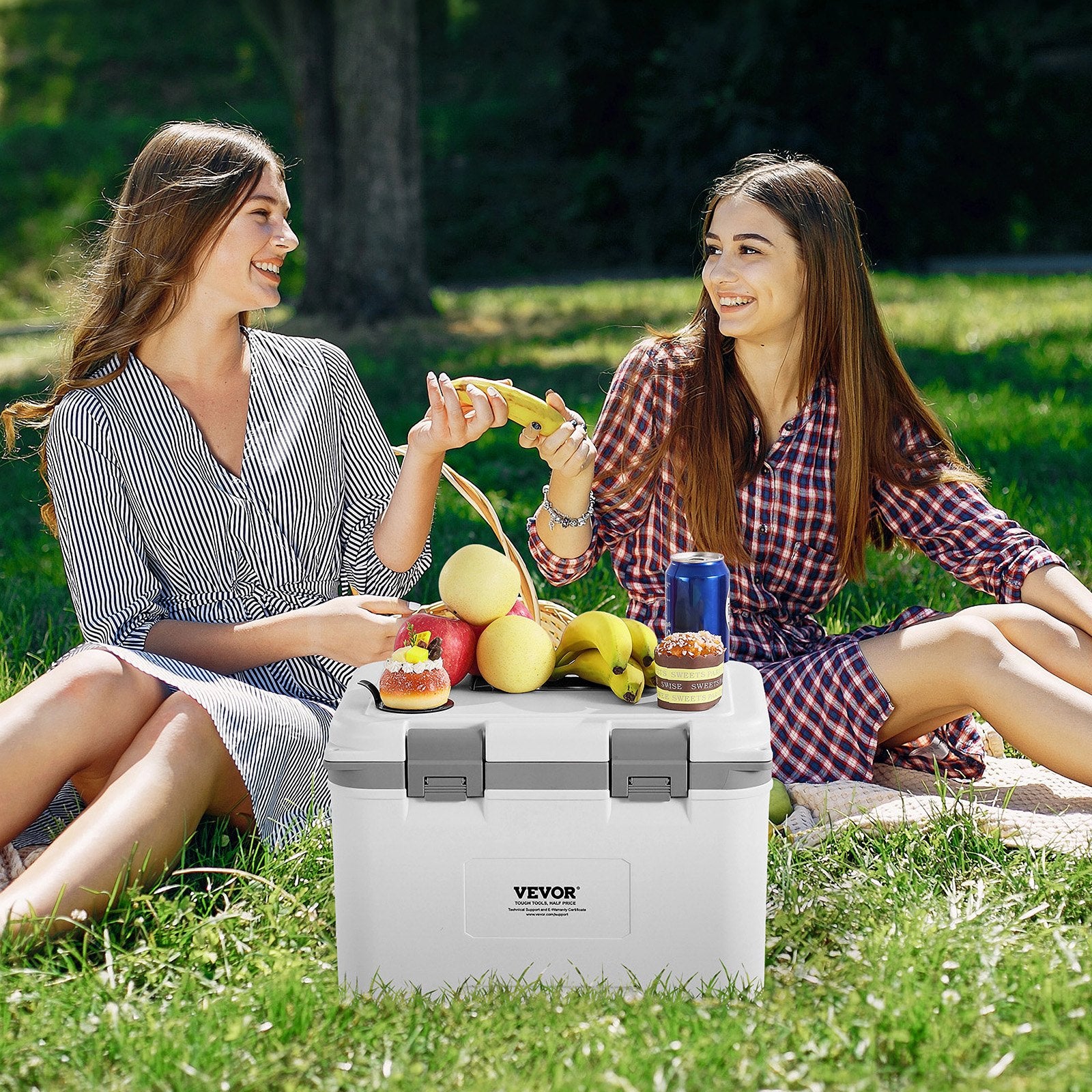 Portable Cooler 21 QT Insulated Hard Cooler 30 Can Capacity With Handles Strap