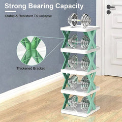 9Tier Narrow Entryway Shoe Rack Free Standing Vertical Shoe Organizer Plastic Shoes Storage Shelf Closet Hallway