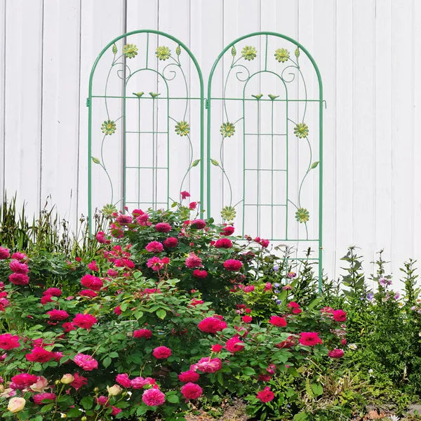4 Pack Metal Garden Trellis 71" X 19.7" Rustproof Trellis For Climbing Plants Outdoor Flower Support