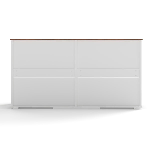63'' Large Dog Crate Furniture For Double Dog, Wooden Dog Kennel With 2 Drawers,Divider And Sliding Door, Water Resistant Indoor Pets Furniture Style Double Dog Crates
