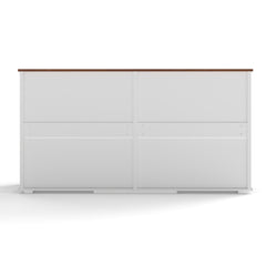 63'' Large Dog Crate Furniture For Double Dog, Wooden Dog Kennel With 2 Drawers,Divider And Sliding Door, Water Resistant Indoor Pets Furniture Style Double Dog Crates