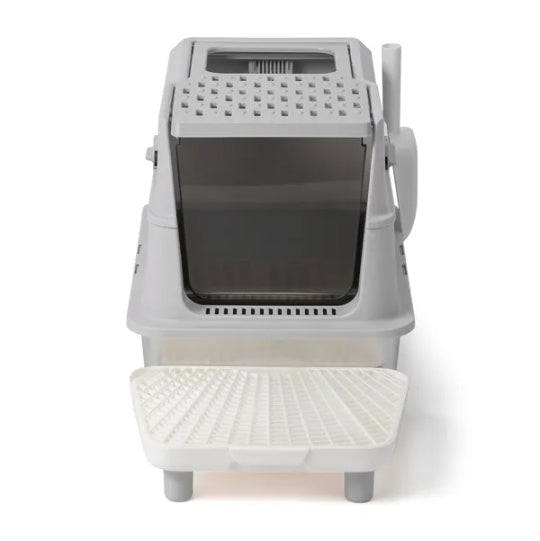 Stainless Steel Cat Litter Box, Covered Extra Large Cat Litter Box Enclosure, Metal Kitty Litter Boxes With Lid, Litter Scoop, And Filter Pedal, Anti-Leakage, Non-Stick, Easy To Clean