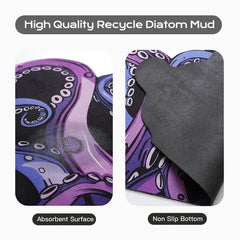 Octopus Bathroom Rug Non-Slip Mat -, Microfiber Absorbent Octopus Rug Non-Slip Backing, Unique Gift And Holiday Decor Rug For Tabletop Role Playing Gamers, Fans And Sailing Enthusiasts