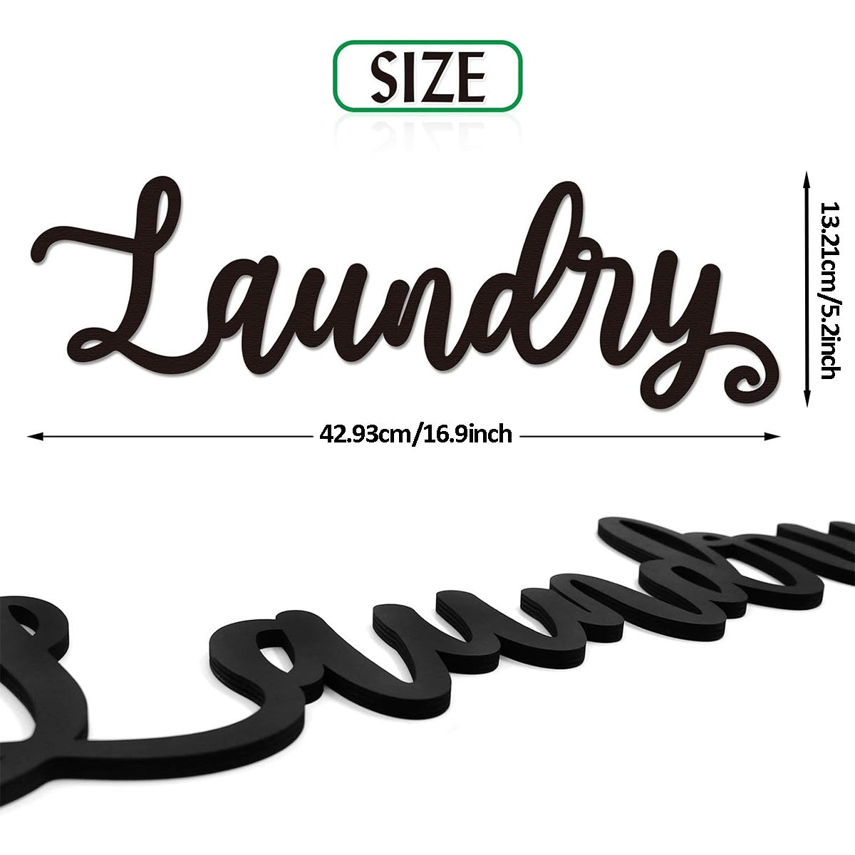 Vintage Industrial Metal Wall Sign For Laundry Room & Garage