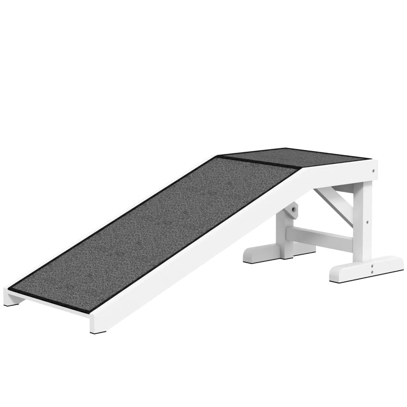 PawHut  Pet Ramp For Dogs & Cats With Non-Slip Carpet, White
