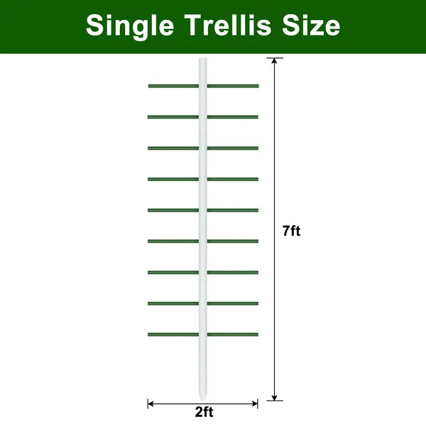 7ft*2ft 2PC  White Round Tube Climbing Trellis, Stylish, Simple, Durable, And Creates A Beautiful Space Filled With Greenery.