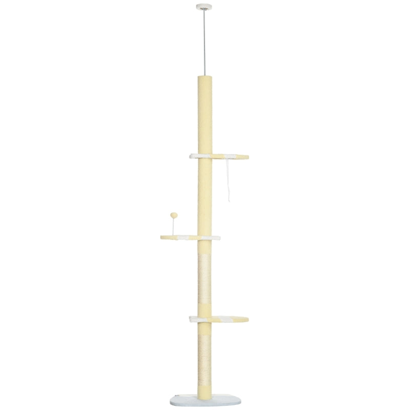 4-Tier Floor To Ceiling Cat Tree Height Adjustable 87 -103 Inch
