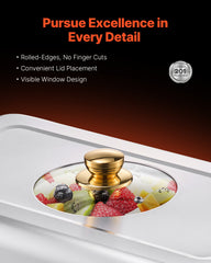 4 Qt 2 Pack Rectangle Chafing Dish Buffet Set Half Size Pan Stainless Steel Gold