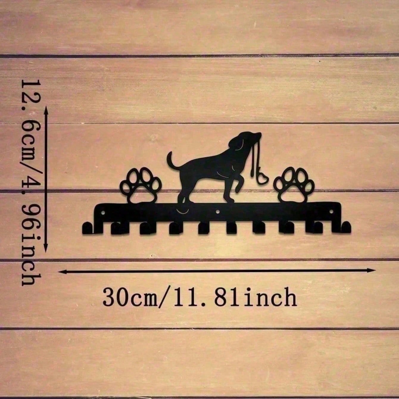 Rustic Entryway Organizer - Wall Mounted Key Holder & Leash Rack For Pet Owners