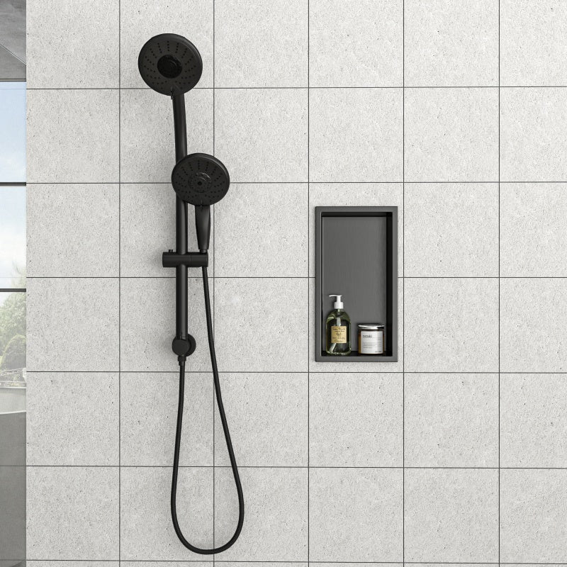 13 X 7in Stainless Steel Shower Niche - Gunmetal Black, Waterproof, Easy Installation, Corrosion-Resistant