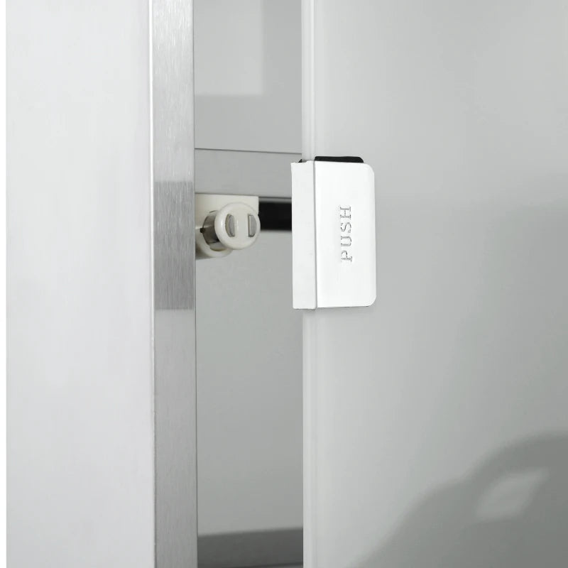Lockable Medicine Cabinet, 4 Tier Stainless Steel Medical Wall Box With 2 Keys And Shelves For Bathroom