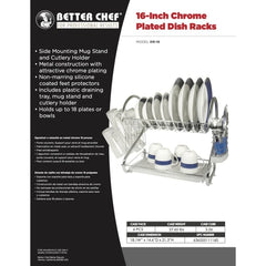 Better Chef 16  2-Level Chrome-Plated S-Shaped Dish Rack