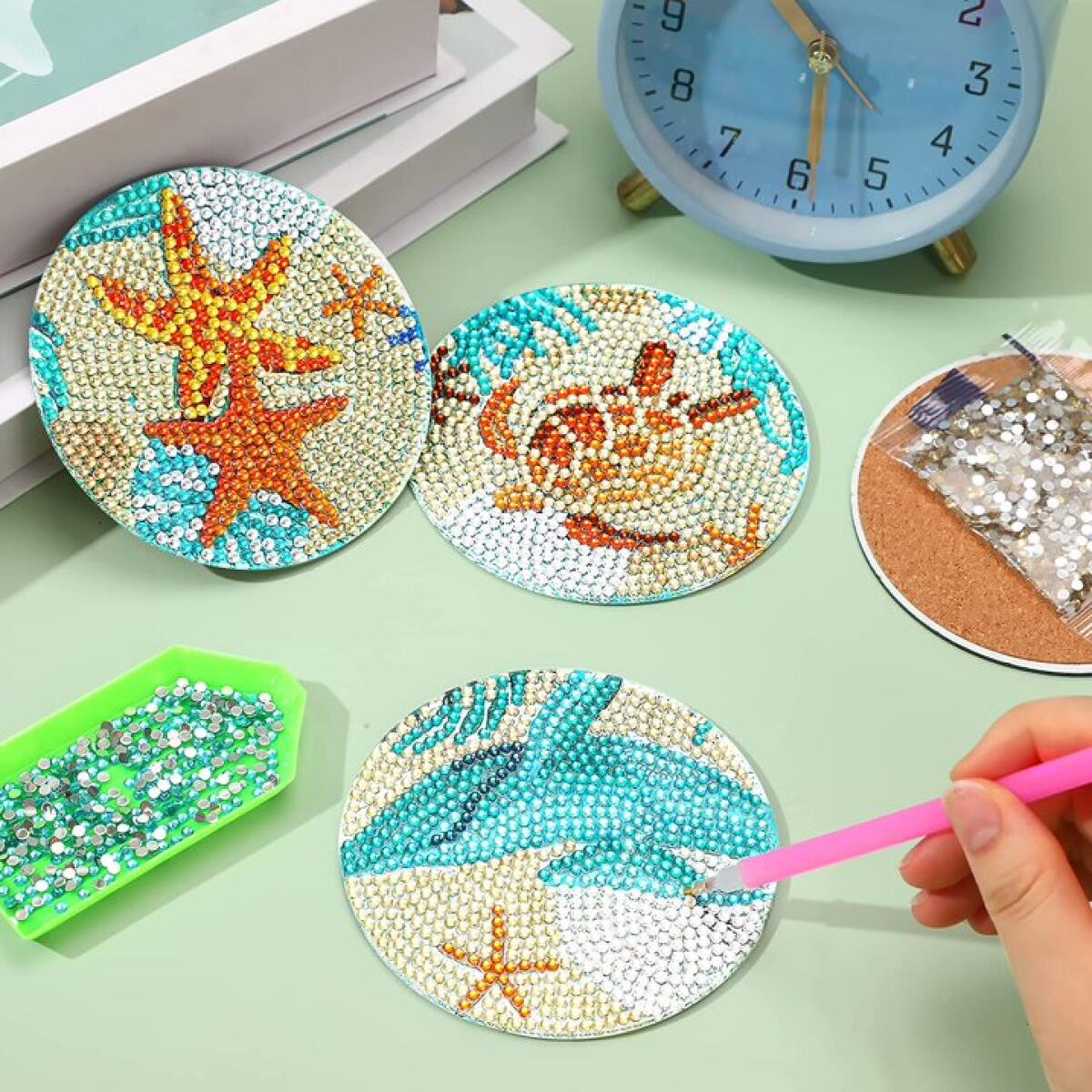 16Pcs Rhinestones Coasters