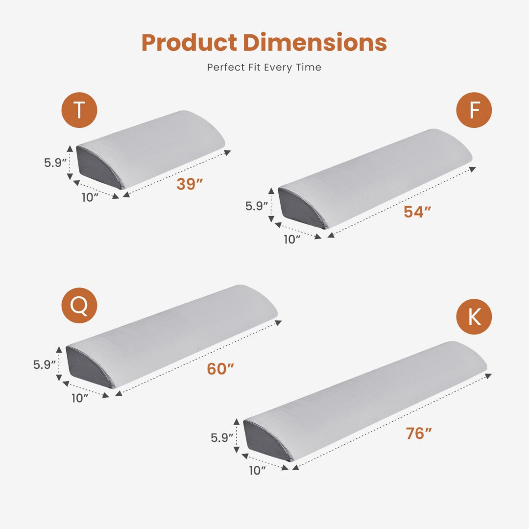 Bed Wedge Pillow With Headboard - High-density Foam Fills The Gap Between The Mattress And The Headboard