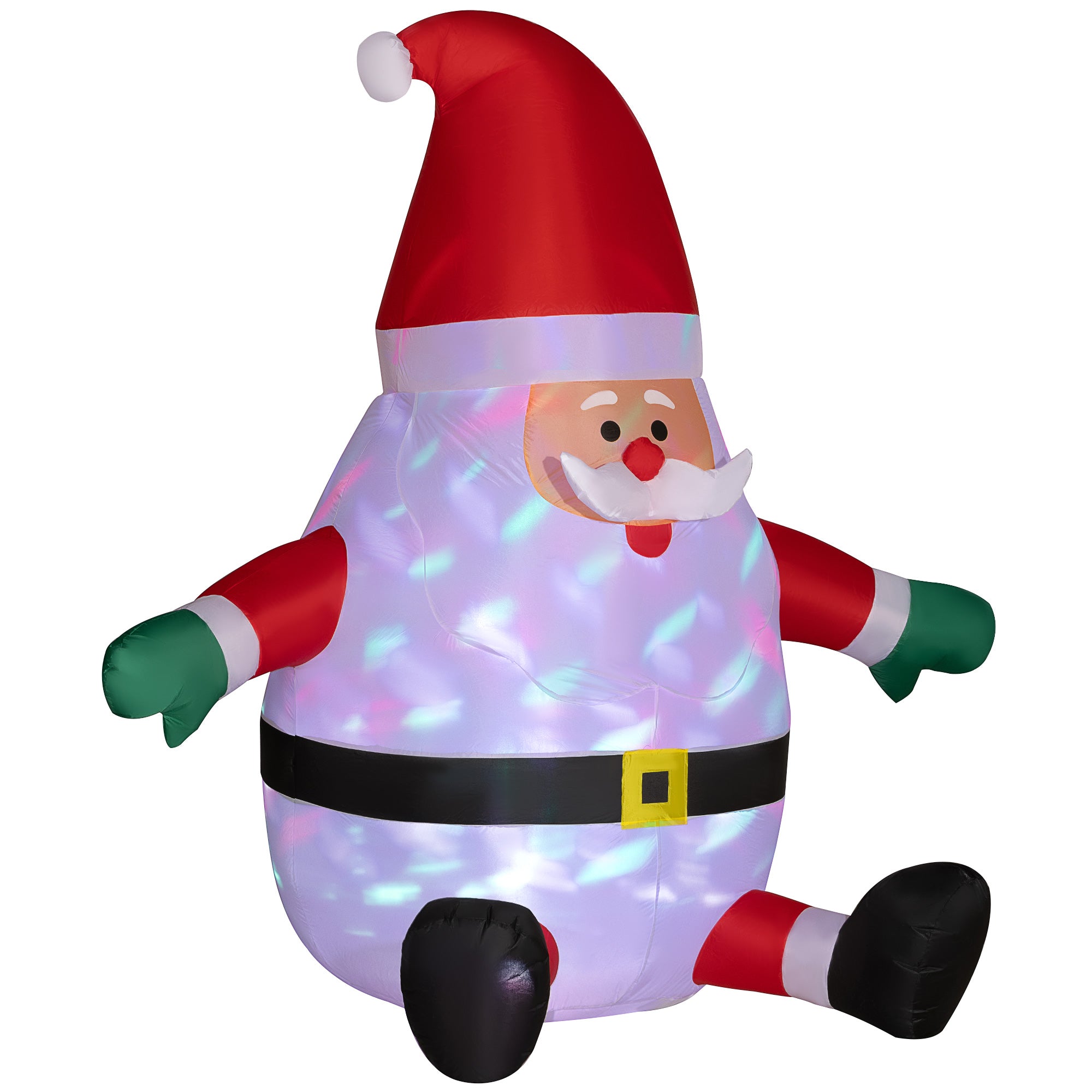 6' Blow-Up Outdoor Yard Display, Inflatable Christmas Santa Claus with Rotating Magic Ball Light for Garden Party