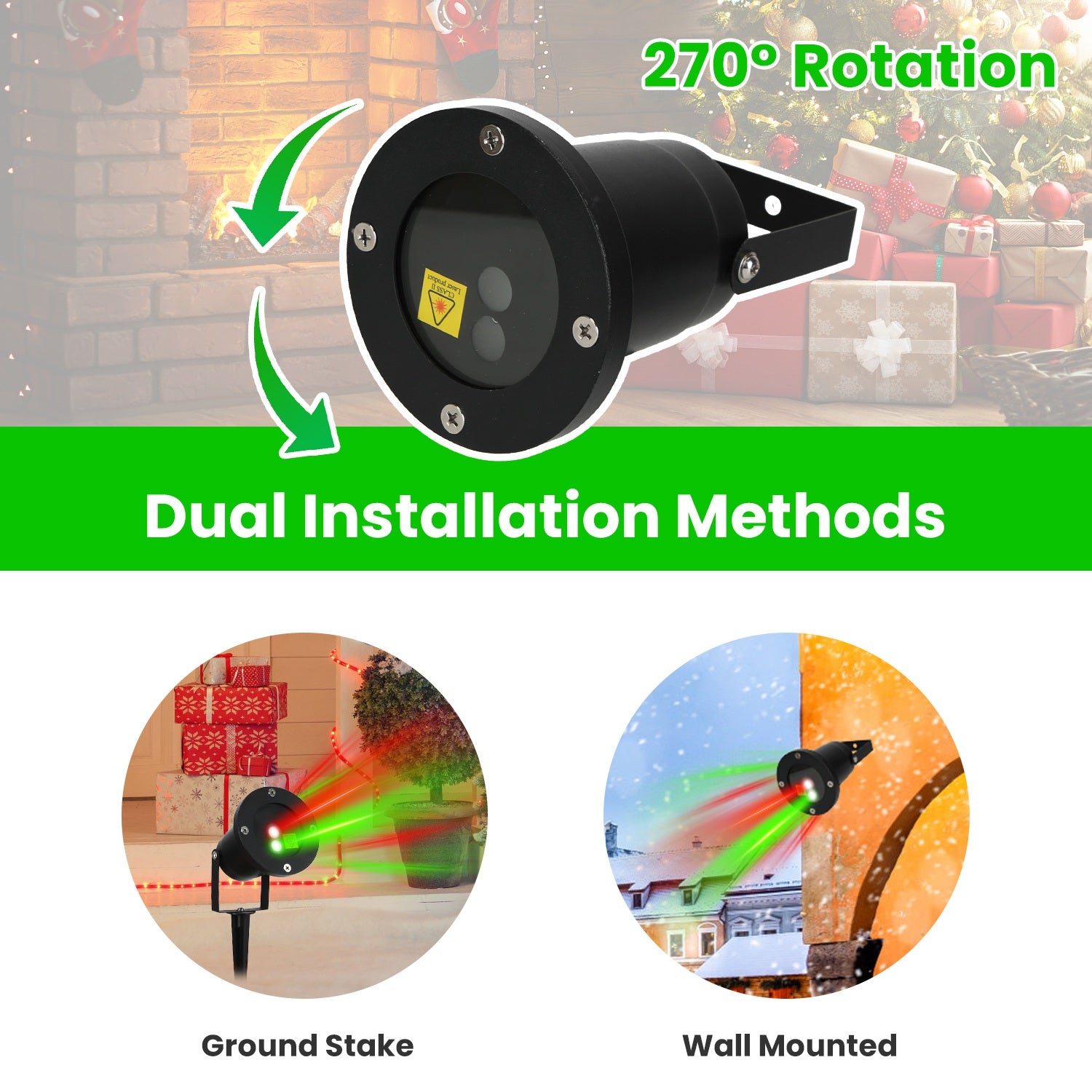 1Pc Outdoor Laser Projector Light Red And Green Projection Light With 3 Modes 12 Speeds 6Hrs Timer IP44 Waterproof Firefly Landscape Light For Christmas Halloween Holiday New Year