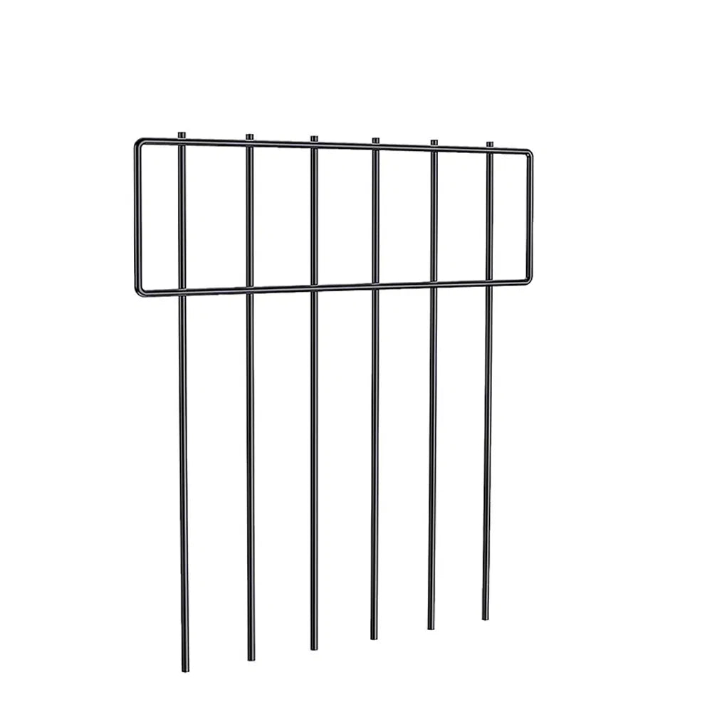 10PC 13inch*17inch Black Metal Protective Decorative Garden Fence, Animal Barrier, Yard And Lawn Isolation Fence, Outdoor Wrought Iron Fence