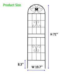 2 Pack Metal Garden Trellis 71" X 19.7" Rustproof Trellis For Climbing Plants Outdoor Flower Support Black