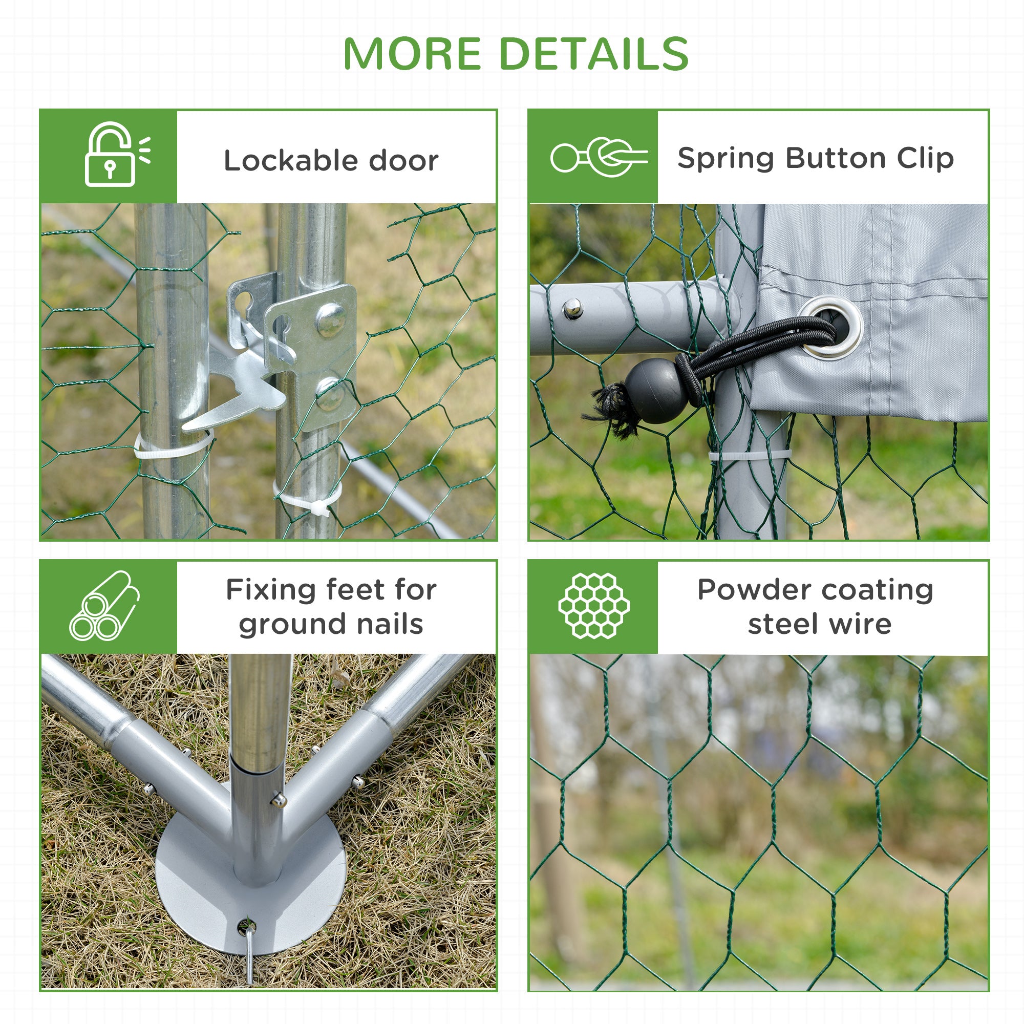 Large Chicken Coop Metal Chicken Run with Waterproof and Anti-UV Cover, Dome Shaped Walk-in Fence Cage Hen House for Outdoor and Yard Farm Use, 1" Tube Diameter, 9.2' x 18.7' x 6.5'