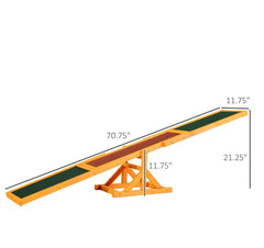 Wooden Dog Agility Seesaw, Training And Exercise Equipment, Weather Resistant, 71  L, Natural