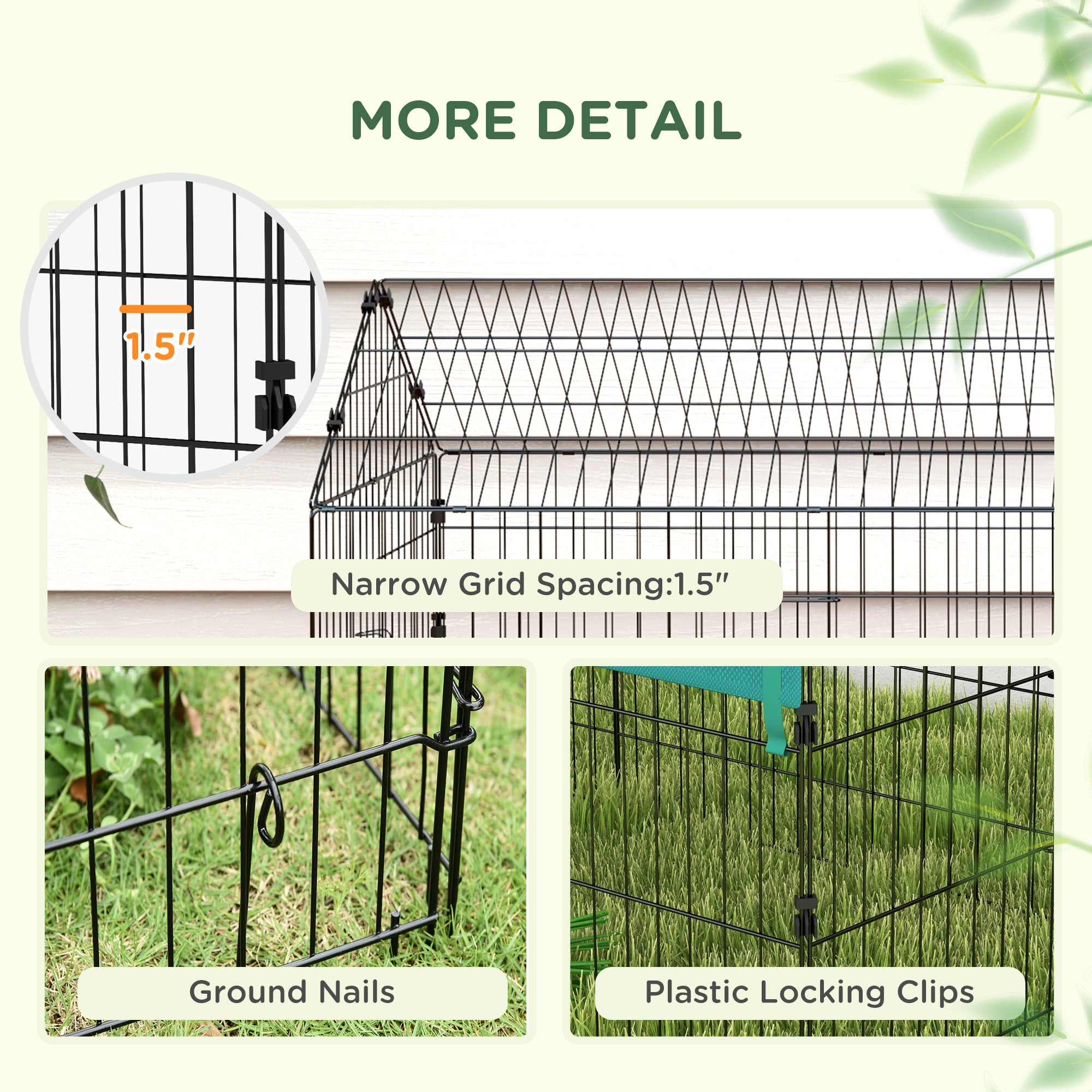 73" Small Animal Playpen with Roof for Rabbits, Chicken, Chinchillas