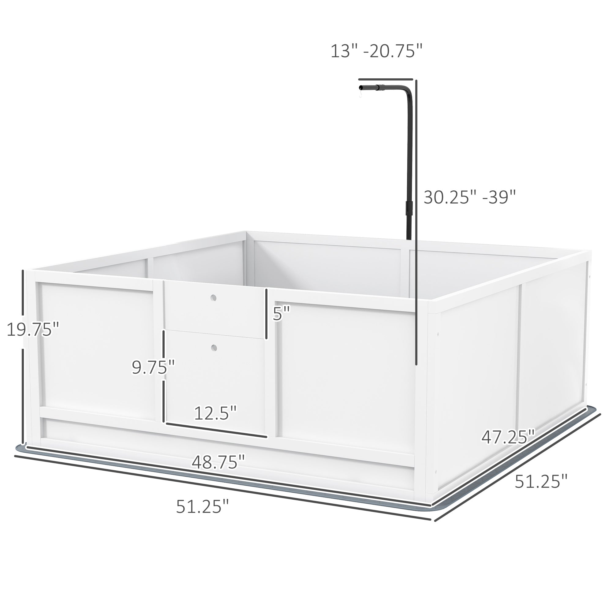 Whelping Box for Puppies with Pee Pad, Pig Rail, Adjustable Door for Small, Medium & Large Breed Dogs Birth, 49" x 48"