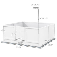 Whelping Box for Puppies with Pee Pad, Pig Rail, Adjustable Door for Small, Medium & Large Breed Dogs Birth, 49" x 48"