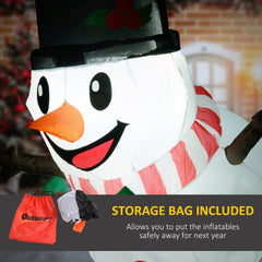 3.4' Inflatable Hanging Snowman w/ LED Lights, Blow-Up Outdoor Christmas Display for Party