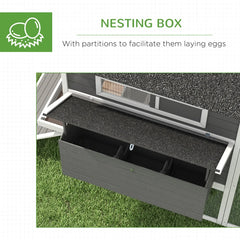 Wooden Chicken Coop For 8-10 Chickens, Backyard, Gray