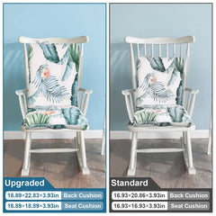Waterproof Rocking Chair Cushion Upper And Lower Back And Seat Sets With Non-Slip Ties Oxford Cloth Surface Polyester Filling Comfortable For Indoor Home Office Car