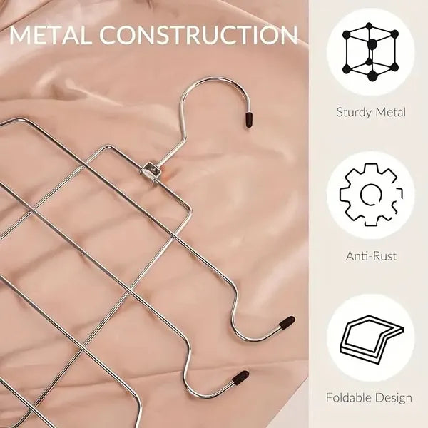 8-Layer Space-Saving Stainless Steel Underwear & Bras Organizer Hanger - Polished Metal Clothes Hanger With Anti-Slip Design, Vertical Hanging Storage For Wardrobe, Closet Organization, Hangers For Cl