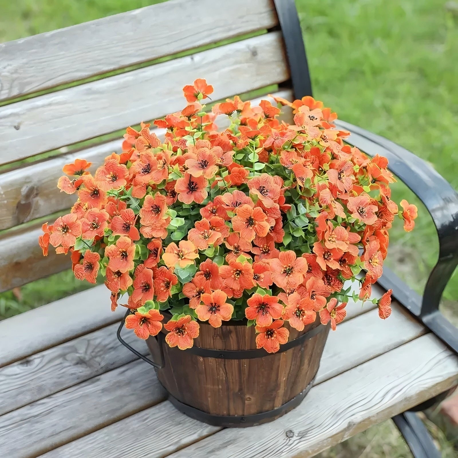 Artificial Outdoor UV-proof Decorative Simulation Green Plant Plastic Flowers