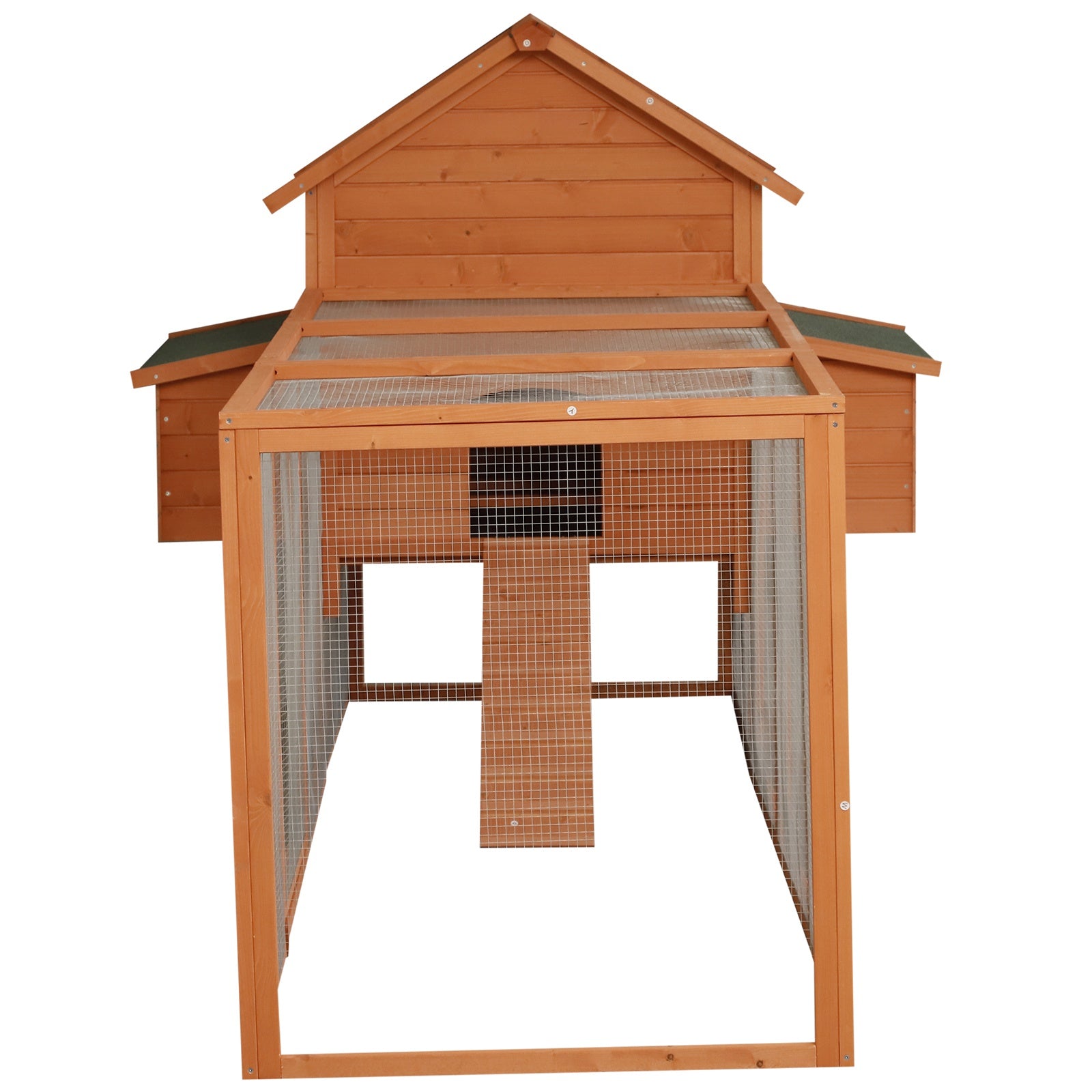 136.5" Chicken Coop Wooden Large Chicken House Deluxe Rabbit Hutch Lockable Poultry Hen Cage Backyard with Nesting Box and Run