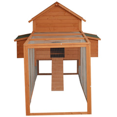 136.5" Chicken Coop Wooden Large Chicken House Deluxe Rabbit Hutch Lockable Poultry Hen Cage Backyard with Nesting Box and Run