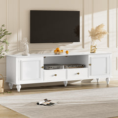 VIBE HAUS 70.9 Modern TV Stand For TVs Up To 80 Inches, Entertainment Center With Open Compartment, TV Storage Cabinet With 2 Drawers, 2 Cabinets And 5 Solid Legs For Living Room