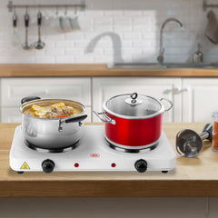 2000W Double Electric Burner Portable Dual Counter Stove Countertop Hot Plate Kitchen Cooker Stove With 5 Gear Temperature Control