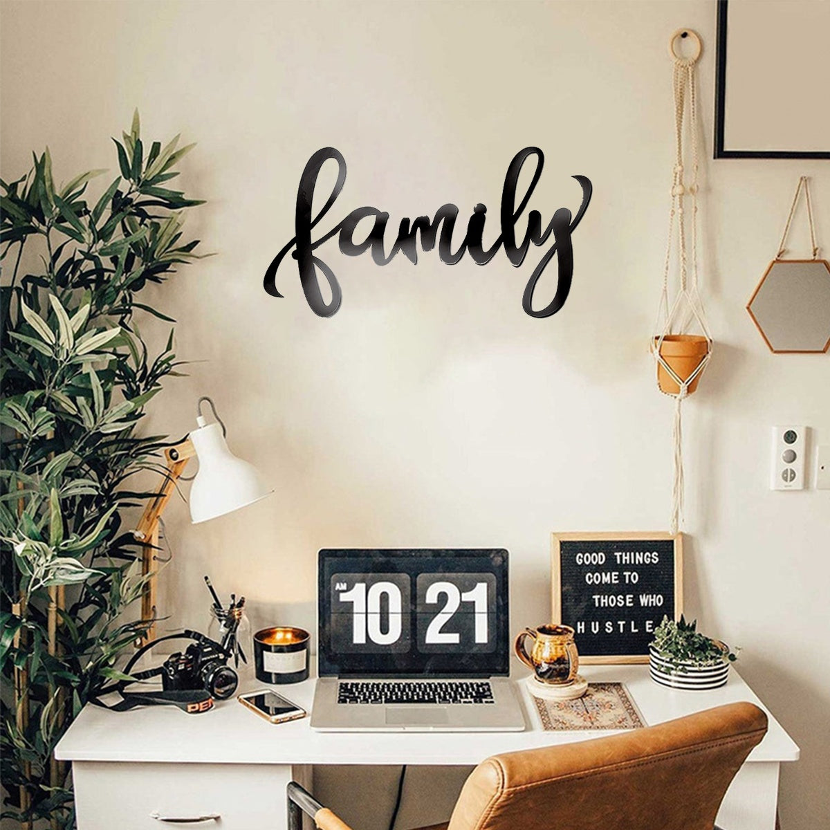 Vintage Metal Wall Sign For Family - Inspirational Quotes For Living Room
