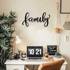 Vintage Metal Wall Sign For Family - Inspirational Quotes For Living Room